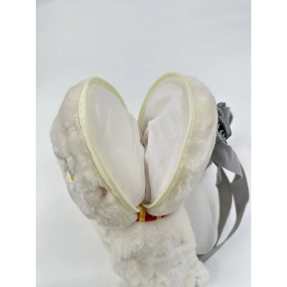 Harry Potter Hedwig White Owl Plush Backpack Gray Straps Zipper Pocket Charm